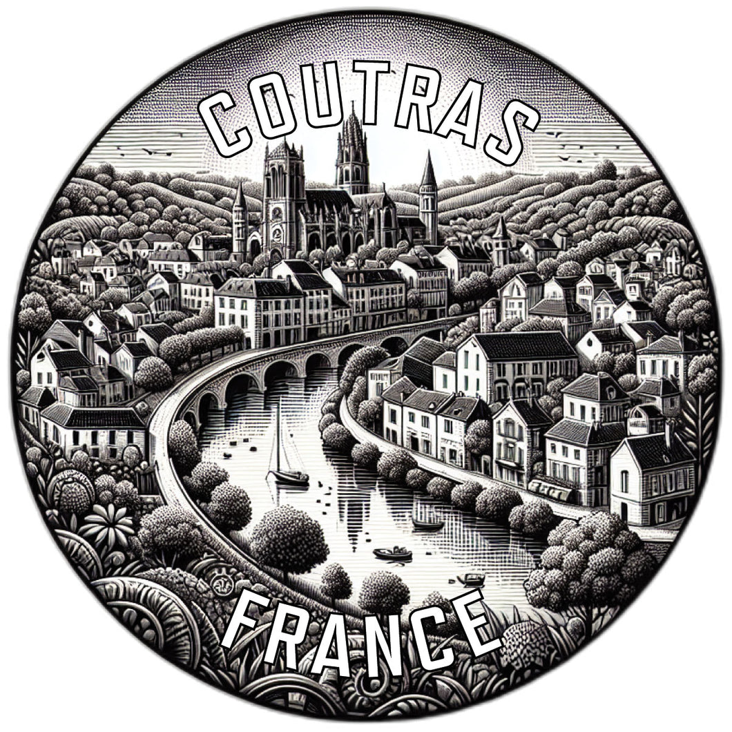 Coutras France Souvenir Vinyl Decal Sticker 6-Inch