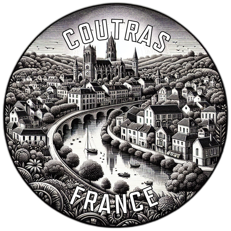 Coutras France Souvenir Vinyl Decal Sticker 6-Inch