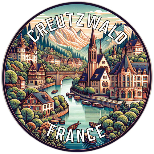 Creutzwald France Souvenir Die Cut Flat Magnet 2-Inch