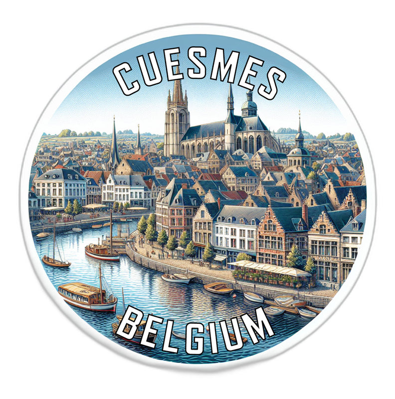 Cuesmes Belgium Souvenir Die Cut Flat Magnet 6-Inch