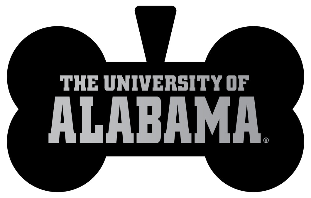 Alabama Crimson Tide Dog Tag Matte Black Bone-shaped Engraved Officially Licensed 