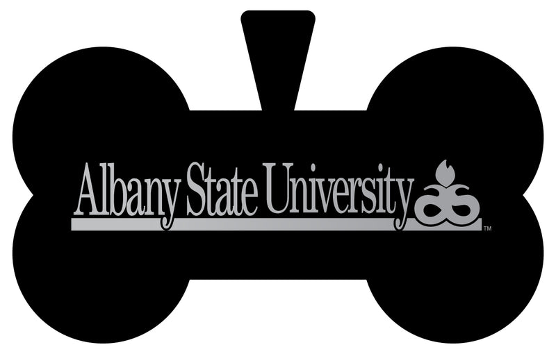 Albany State University Dog Tag Matte Black Bone-shaped Engraved Officially Licensed 