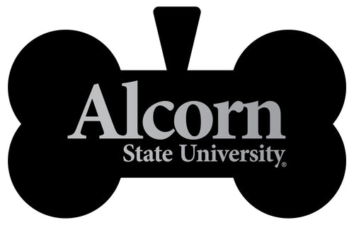 Alcorn State Braves Dog Tag Matte Black Bone-shaped Engraved Officially Licensed 
