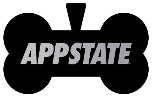 Appalachian State Dog Tag Matte Black Bone-shaped Engraved Officially Licensed 