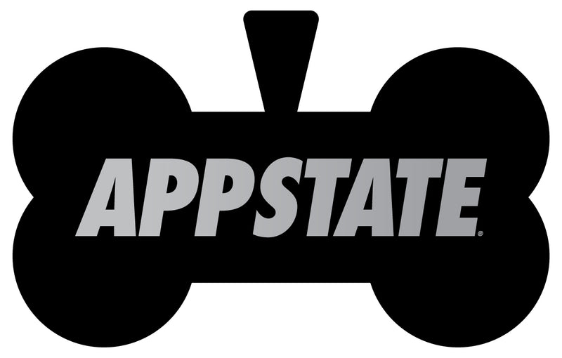 Appalachian State Dog Tag Matte Black Bone-shaped Engraved Officially Licensed 