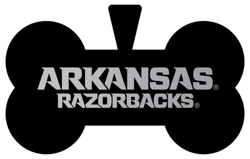 Arkansas Razorbacks Dog Tag Matte Black Bone-shaped Engraved Officially Licensed 