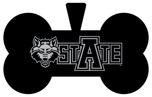 Arkansas State Dog Tag Matte Black Bone-shaped Engraved Officially Licensed 
