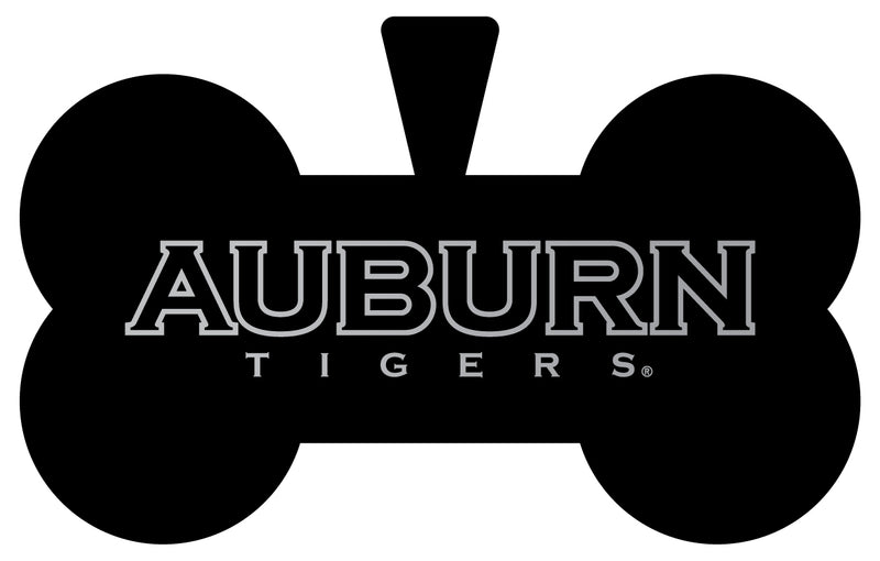 Auburn Tigers Dog Tag Matte Black Bone-shaped Engraved Officially Licensed 