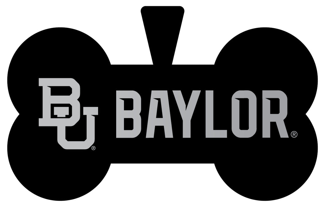Baylor Bears Dog Tag Matte Black Bone-shaped Engraved Officially Licensed 