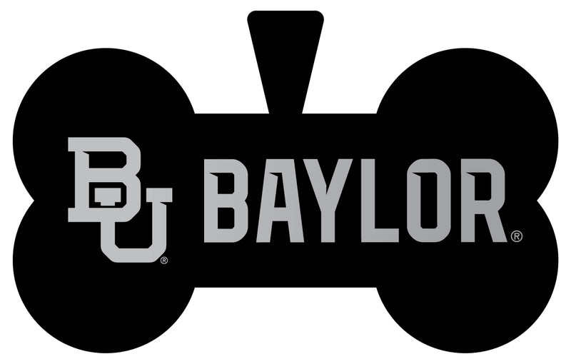 Baylor Bears Dog Tag Matte Black Bone-shaped Engraved Officially Licensed 