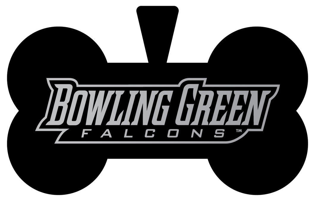 Bowling Green Falcons Dog Tag Matte Black Bone-shaped Engraved Officially Licensed 