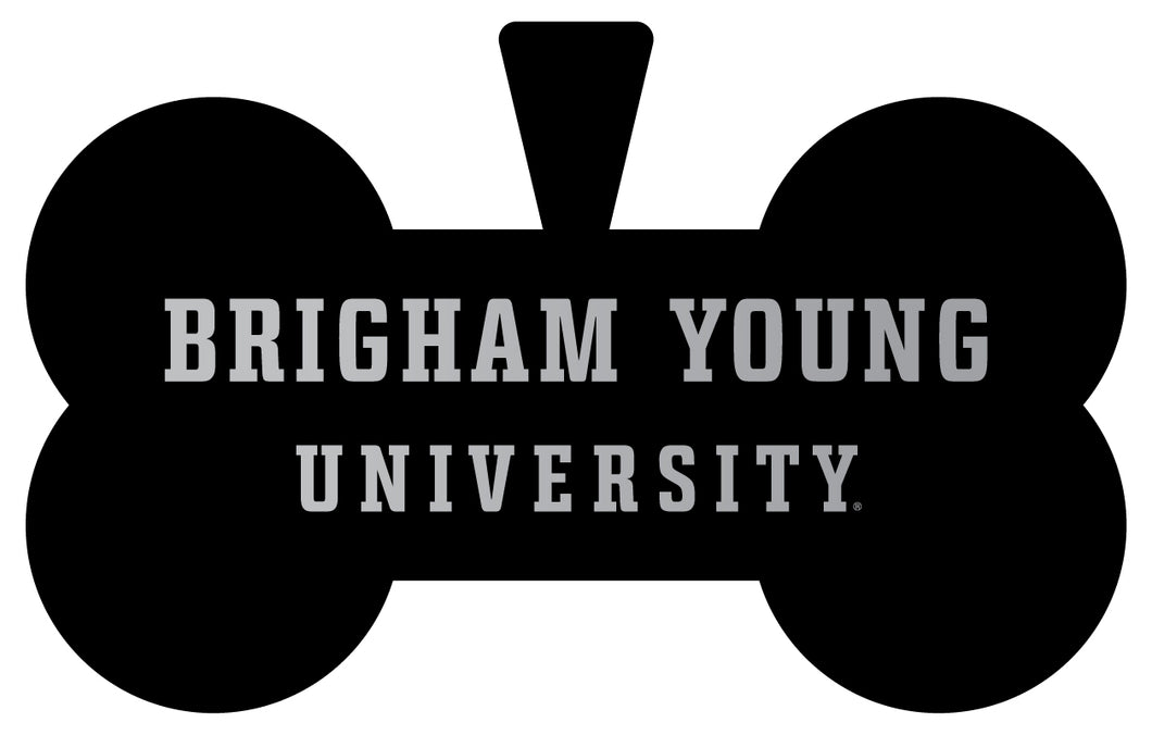 Brigham Young Cougars Dog Tag Matte Black Bone-shaped Engraved Officially Licensed 