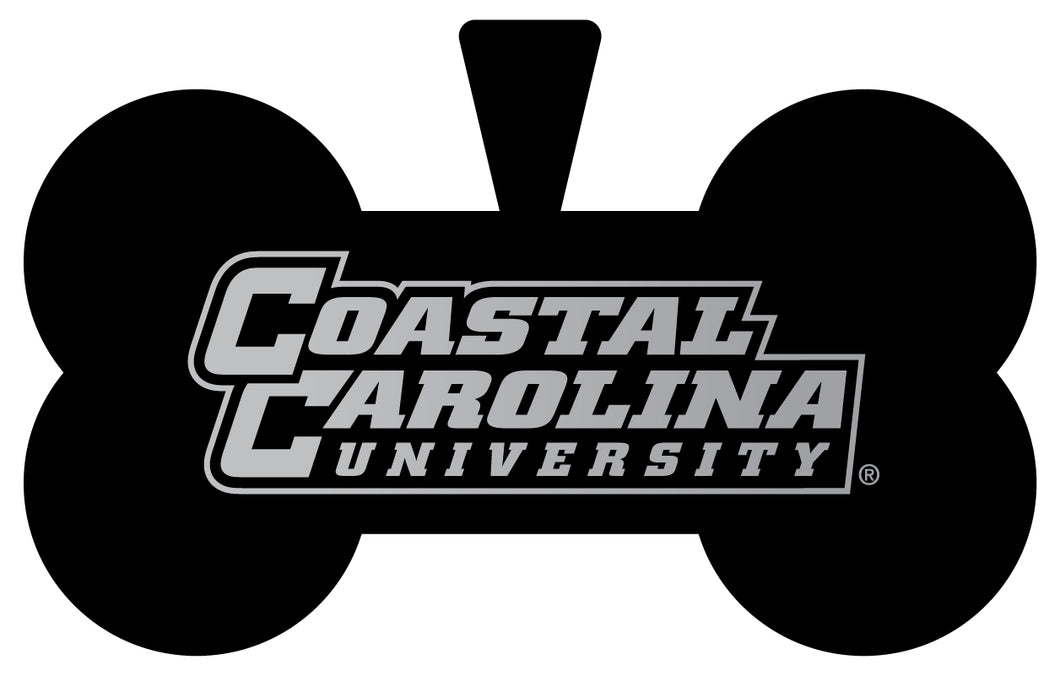 Coastal Carolina University Dog Tag Matte Black Bone-shaped Engraved Officially Licensed 