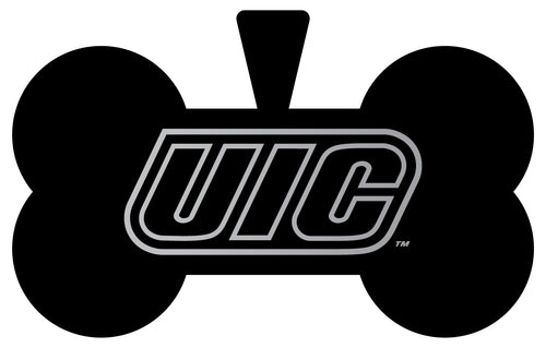 University of Illinois at Chicago Dog Tag Matte Black Bone-shaped Engraved Officially Licensed 
