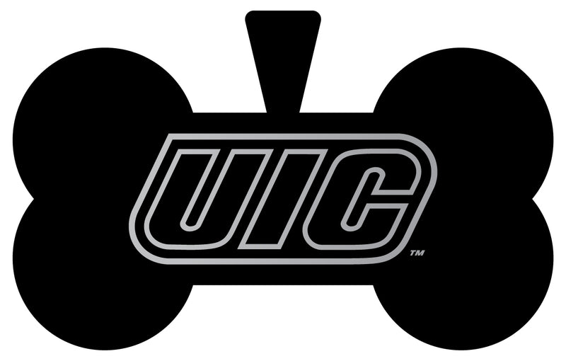 University of Illinois at Chicago Dog Tag Matte Black Bone-shaped Engraved Officially Licensed 