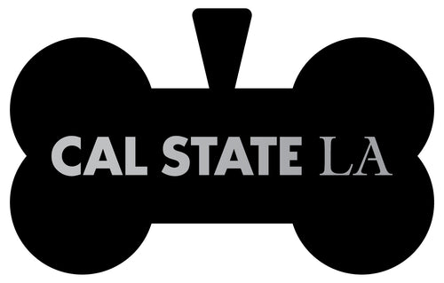 California State University Los Angeles Dog Tag Matte Black Bone-shaped Engraved Officially Licensed 