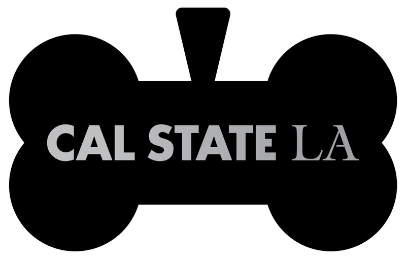California State University Los Angeles Dog Tag Matte Black Bone-shaped Engraved Officially Licensed 