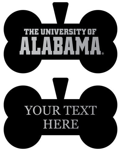 Alabama Crimson Tide Personalized Matte Black Bone Dog Tag – Engraved Officially Licensed Collegiate Pet ID 