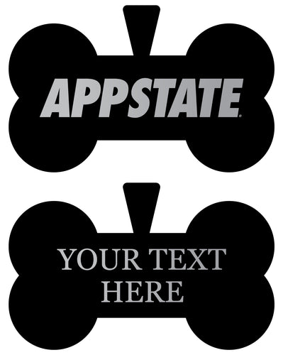 Appalachian State Personalized Matte Black Bone Dog Tag – Engraved Officially Licensed Collegiate Pet ID 