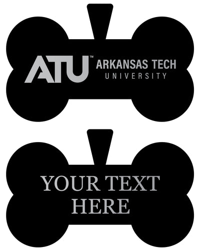 Arkansas Tech University Personalized Matte Black Bone Dog Tag – Engraved Officially Licensed Collegiate Pet ID 