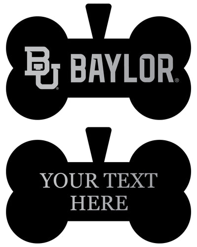 Baylor Bears Personalized Matte Black Bone Dog Tag – Engraved Officially Licensed Collegiate Pet ID 