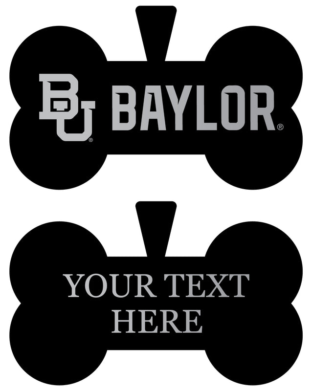 Baylor Bears Personalized Matte Black Bone Dog Tag – Engraved Officially Licensed Collegiate Pet ID 