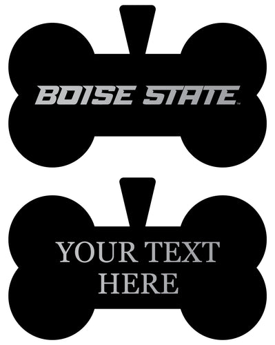 Boise State Broncos Personalized Matte Black Bone Dog Tag – Engraved Officially Licensed Collegiate Pet ID 