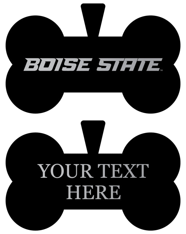 Boise State Broncos Personalized Matte Black Bone Dog Tag – Engraved Officially Licensed Collegiate Pet ID 