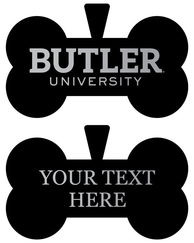 Butler Bulldogs Personalized Matte Black Bone Dog Tag – Engraved Officially Licensed Collegiate Pet ID 