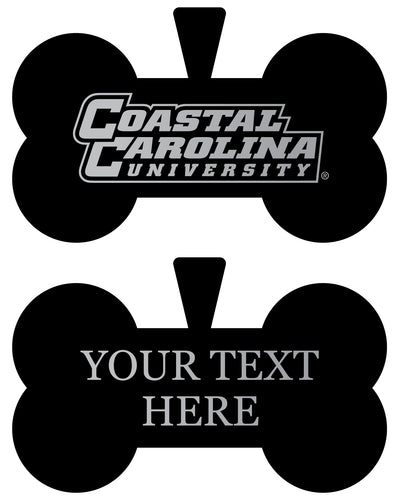 Coastal Carolina University Personalized Matte Black Bone Dog Tag – Engraved Officially Licensed Collegiate Pet ID 