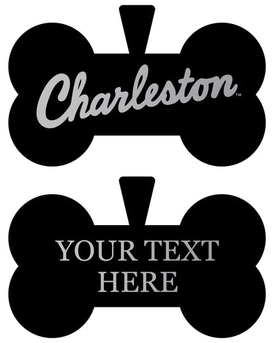 College of Charleston Personalized Matte Black Bone Dog Tag – Engraved Officially Licensed Collegiate Pet ID 