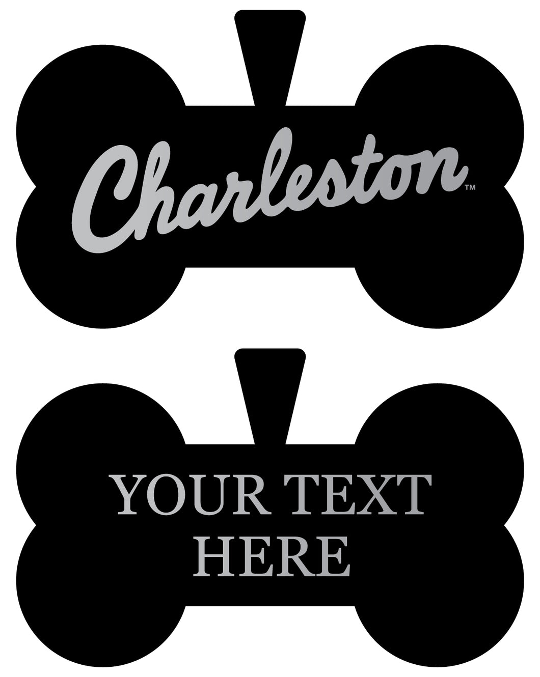 College of Charleston Personalized Matte Black Bone Dog Tag – Engraved Officially Licensed Collegiate Pet ID 