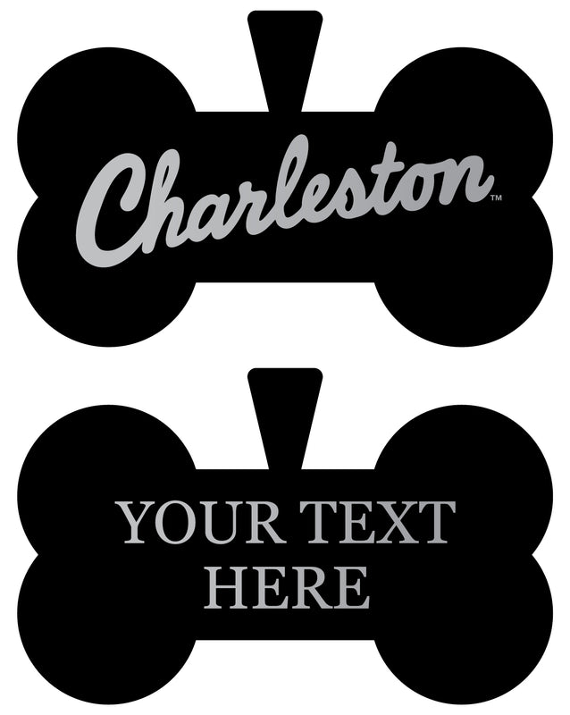 College of Charleston Personalized Matte Black Bone Dog Tag – Engraved Officially Licensed Collegiate Pet ID 