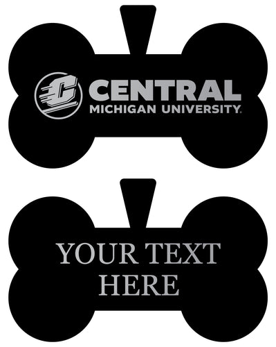 Central Michigan University Personalized Matte Black Bone Dog Tag – Engraved Officially Licensed Collegiate Pet ID 
