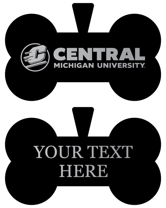 Central Michigan University Personalized Matte Black Bone Dog Tag – Engraved Officially Licensed Collegiate Pet ID 