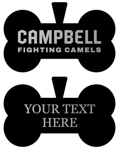 Campbell University Fighting Camels Personalized Matte Black Bone Dog Tag – Engraved Officially Licensed Collegiate Pet ID 