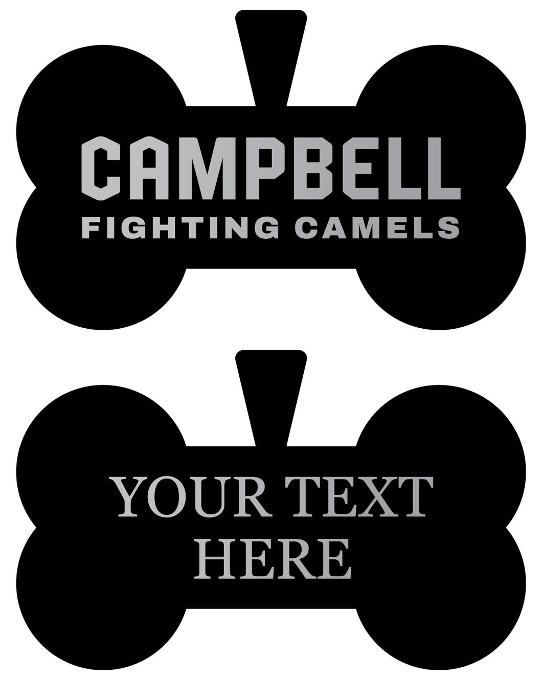 Campbell University Fighting Camels Personalized Matte Black Bone Dog Tag – Engraved Officially Licensed Collegiate Pet ID 