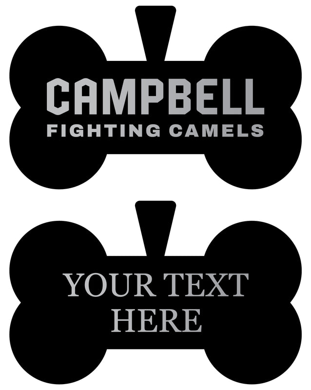 Campbell University Fighting Camels Personalized Matte Black Bone Dog Tag – Engraved Officially Licensed Collegiate Pet ID 