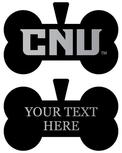 Christopher Newport Captains Personalized Matte Black Bone Dog Tag – Engraved Officially Licensed Collegiate Pet ID 