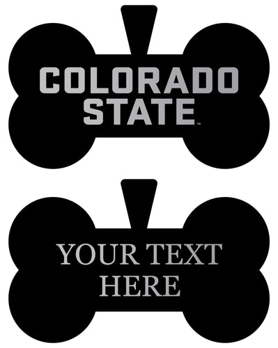 Colorado State Rams Personalized Matte Black Bone Dog Tag – Engraved Officially Licensed Collegiate Pet ID 