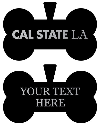 California State University Los Angeles Personalized Matte Black Bone Dog Tag – Engraved Officially Licensed Collegiate Pet ID 