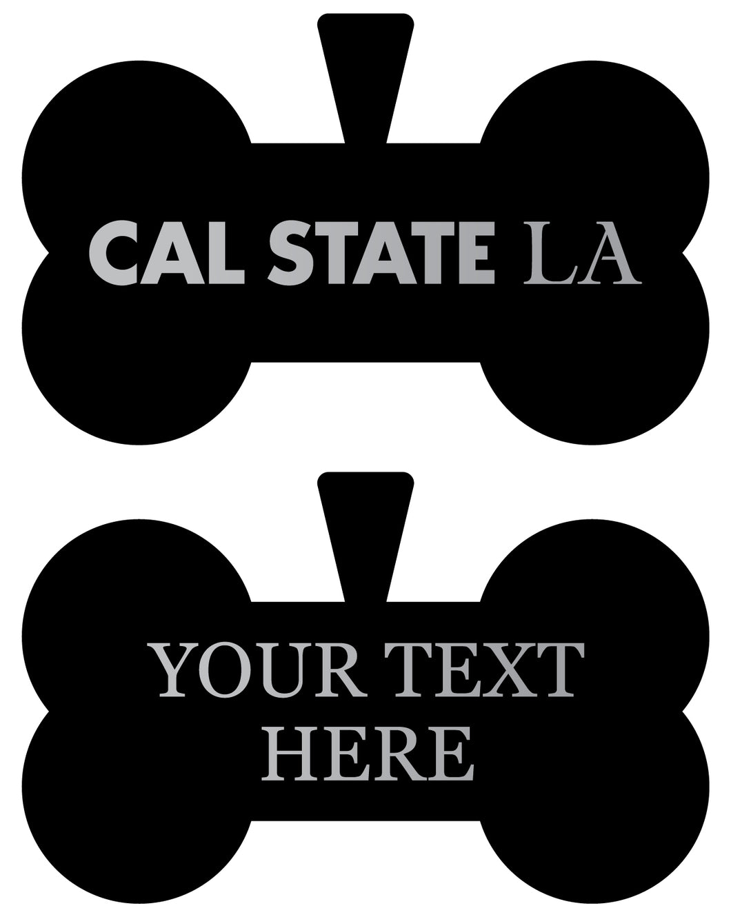 California State University Los Angeles Personalized Matte Black Bone Dog Tag – Engraved Officially Licensed Collegiate Pet ID 