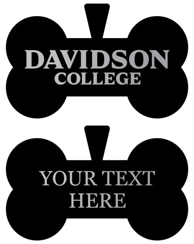 Davidson College Personalized Matte Black Bone Dog Tag – Engraved Officially Licensed Collegiate Pet ID 