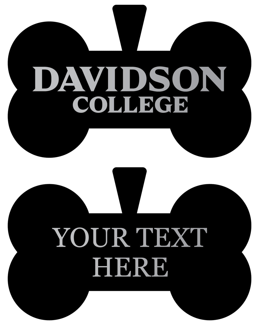 Davidson College Personalized Matte Black Bone Dog Tag – Engraved Officially Licensed Collegiate Pet ID 