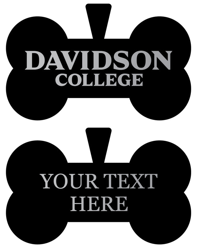 Davidson College Personalized Matte Black Bone Dog Tag – Engraved Officially Licensed Collegiate Pet ID 