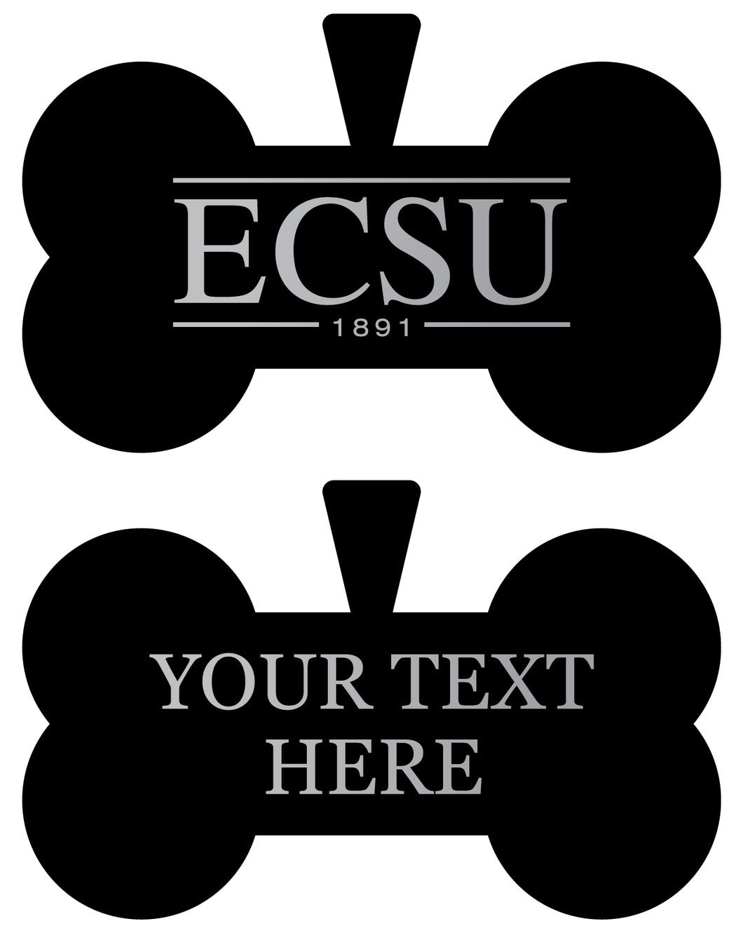 Elizabeth City State University Personalized Matte Black Bone Dog Tag – Engraved Officially Licensed Collegiate Pet ID 