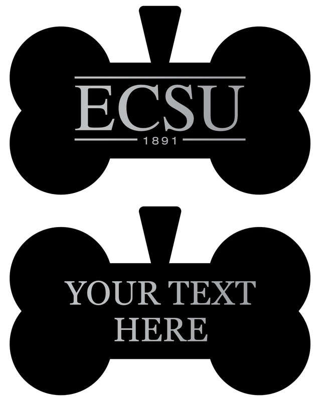 Elizabeth City State University Personalized Matte Black Bone Dog Tag – Engraved Officially Licensed Collegiate Pet ID 