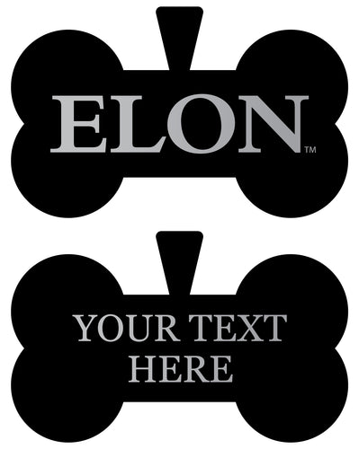 Elon University Personalized Matte Black Bone Dog Tag – Engraved Officially Licensed Collegiate Pet ID 
