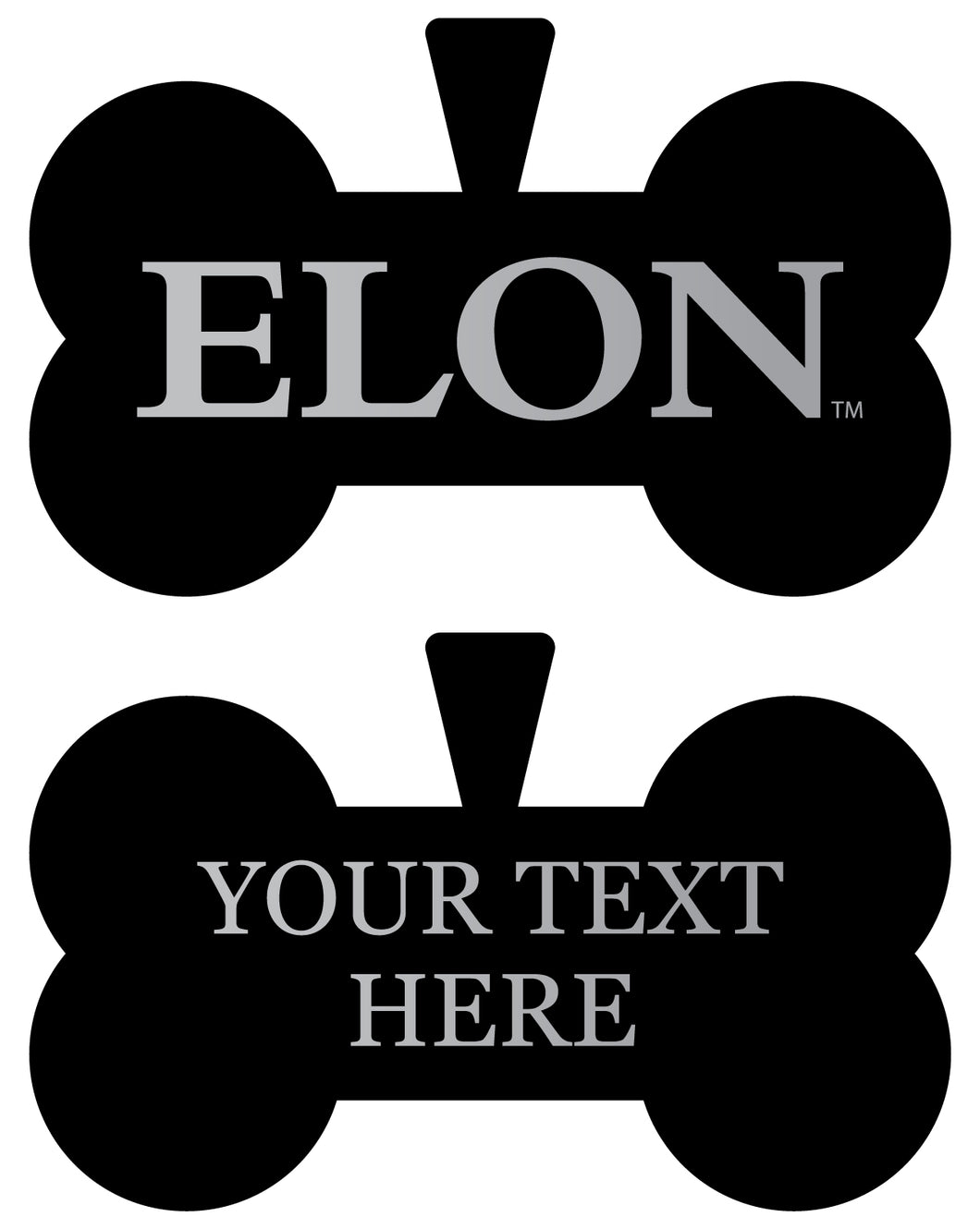 Elon University Personalized Matte Black Bone Dog Tag – Engraved Officially Licensed Collegiate Pet ID 