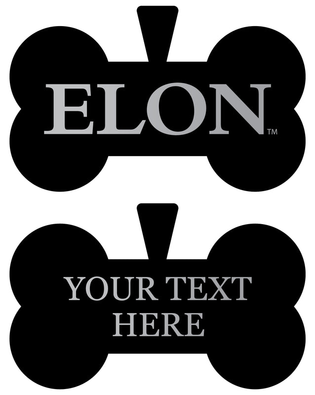 Elon University Personalized Matte Black Bone Dog Tag – Engraved Officially Licensed Collegiate Pet ID 